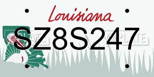 SZ8S247 Louisiana License Plate