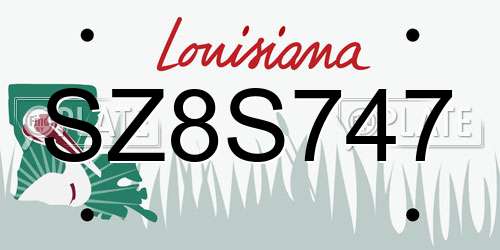 SZ8S747 Louisiana License Plate
