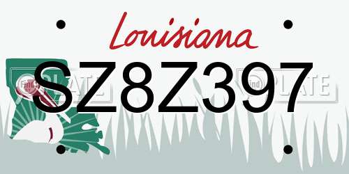 SZ8Z397 Louisiana License Plate