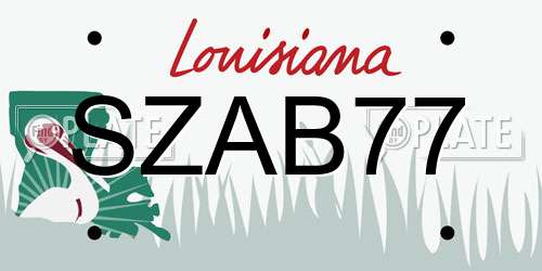 SZAB77 Louisiana License Plate