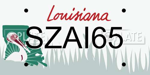SZAI65 Louisiana License Plate