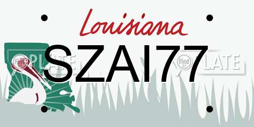 SZAI77 Louisiana License Plate