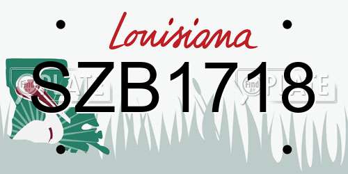SZB1718 Louisiana License Plate