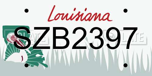 SZB2397 Louisiana License Plate