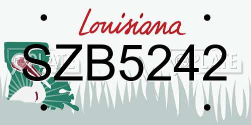 SZB5242 Louisiana License Plate