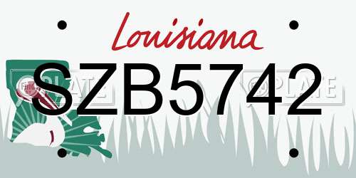 SZB5742 Louisiana License Plate