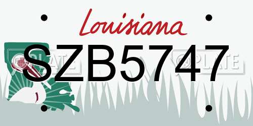 SZB5747 Louisiana License Plate