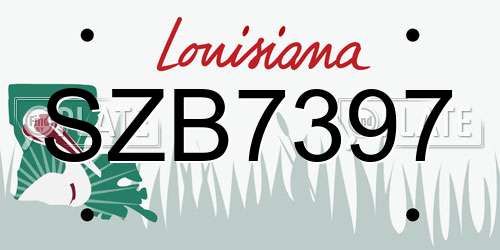 SZB7397 Louisiana License Plate