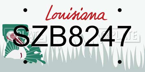 SZB8247 Louisiana License Plate