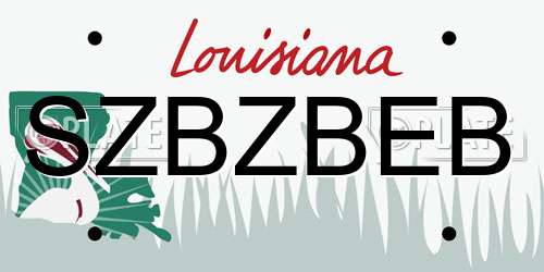 SZBZBEB Louisiana License Plate