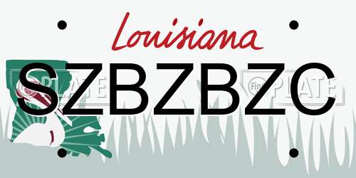 SZBZBZC Louisiana License Plate