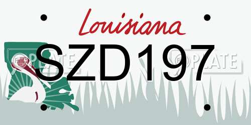 SZD197 Louisiana License Plate