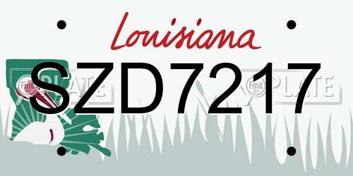 SZD7217 Louisiana License Plate