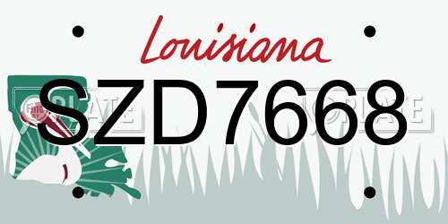 SZD7668 Louisiana License Plate