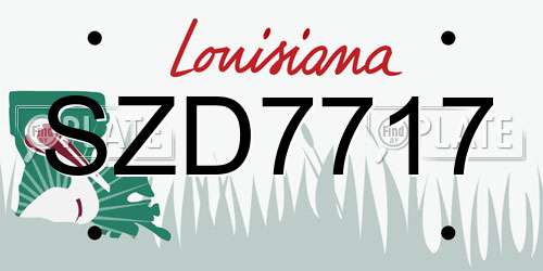 SZD7717 Louisiana License Plate