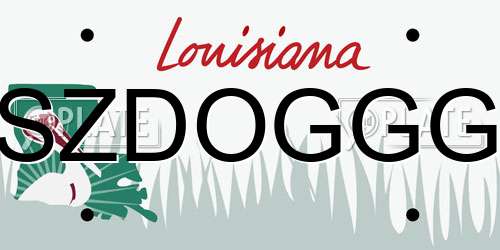 SZDOGGG Louisiana License Plate
