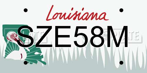 SZE58M Louisiana License Plate
