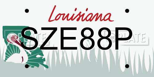 SZE88P Louisiana License Plate