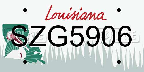 SZG5906 Louisiana License Plate