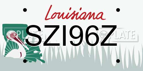 SZI96Z Louisiana License Plate