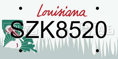 SZK8520 Louisiana License Plate