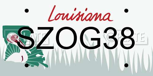 SZOG38 Louisiana License Plate