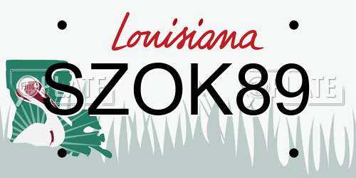 SZOK89 Louisiana License Plate