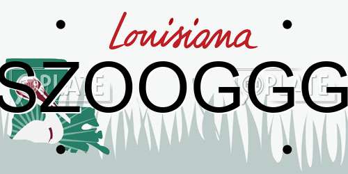 SZOOGGG Louisiana License Plate