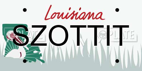 SZOTTIT Louisiana License Plate