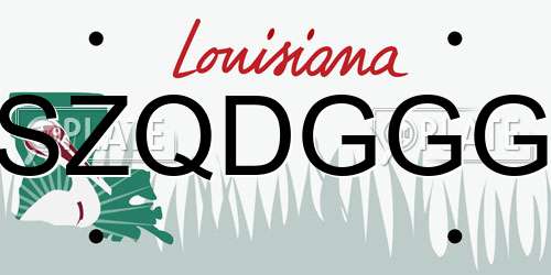 SZQDGGG Louisiana License Plate