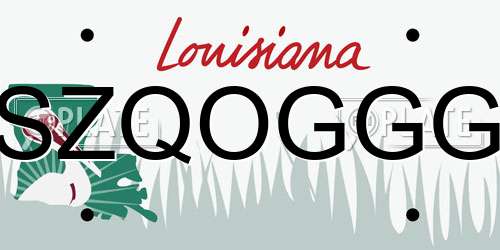 SZQOGGG Louisiana License Plate
