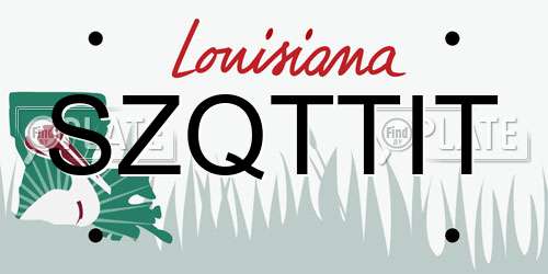SZQTTIT Louisiana License Plate
