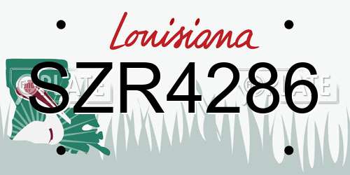 SZR4286 Louisiana License Plate