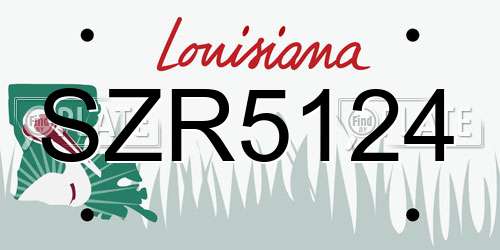 SZR5124 Louisiana License Plate