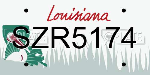 SZR5174 Louisiana License Plate