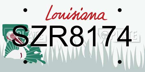 SZR8174 Louisiana License Plate