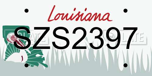 SZS2397 Louisiana License Plate