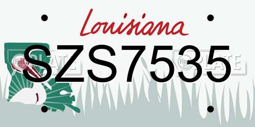 SZS7535 Louisiana License Plate