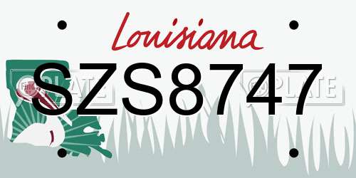 SZS8747 Louisiana License Plate