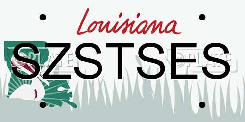 SZSTSES Louisiana License Plate