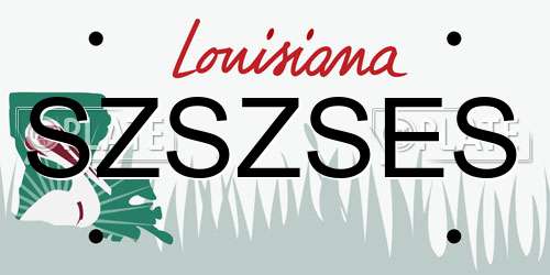 SZSZSES Louisiana License Plate