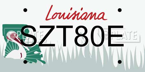 SZT80E Louisiana License Plate