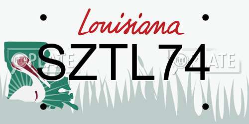 SZTL74 Louisiana License Plate