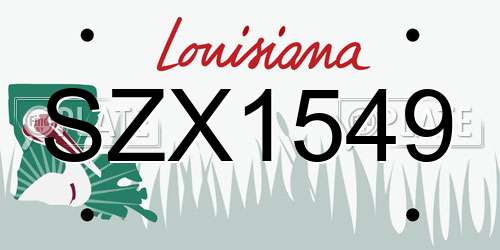 SZX1549 Louisiana License Plate