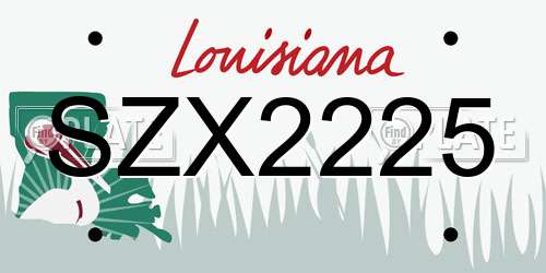 SZX2225 Louisiana License Plate