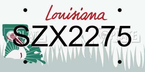 SZX2275 Louisiana License Plate