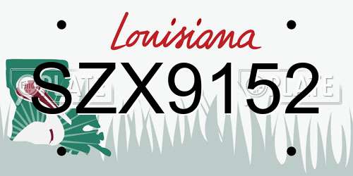 SZX9152 Louisiana License Plate