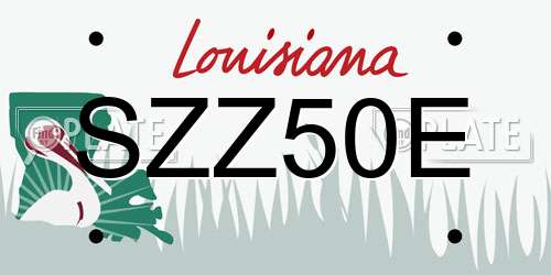 SZZ50E Louisiana License Plate
