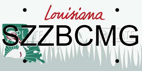 SZZBCMG Louisiana License Plate