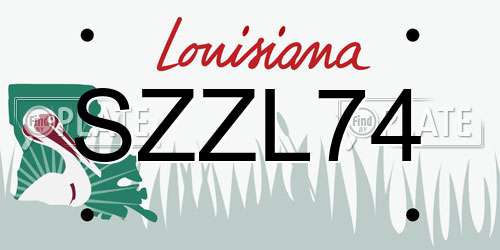 SZZL74 Louisiana License Plate